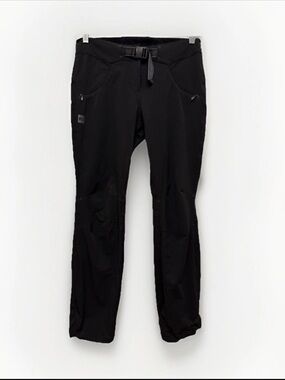 MEC Black Women's Softshell Hiking Climbing Pants with Integrated Belt